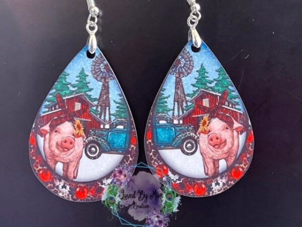 Pig teardrop earrings