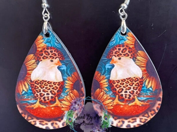 Chicken teardrop earrings - Image 4