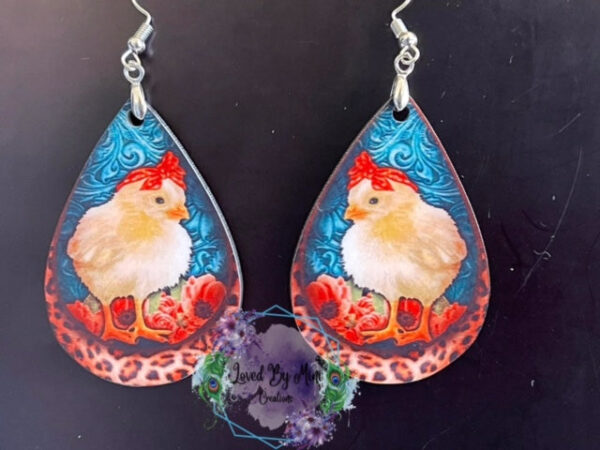 Chicken teardrop earrings - Image 3