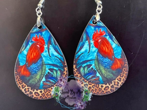 Chicken teardrop earrings - Image 2