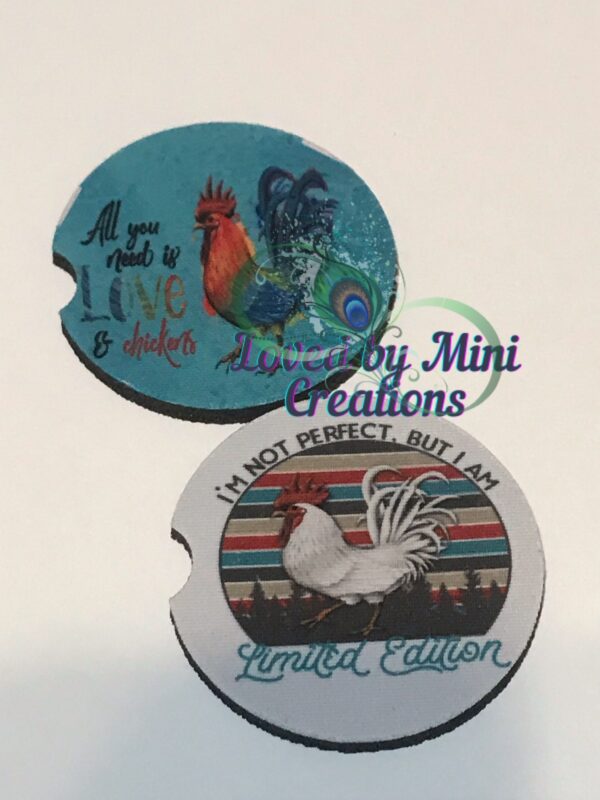 Love & Chickens/Limited Edition car coasters