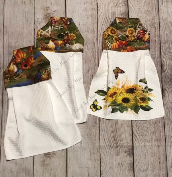 Sunflower Stove hanging Waffle Tea Towel - Image 3