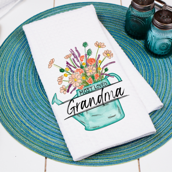 Most loved Grandma kitchen hand towel